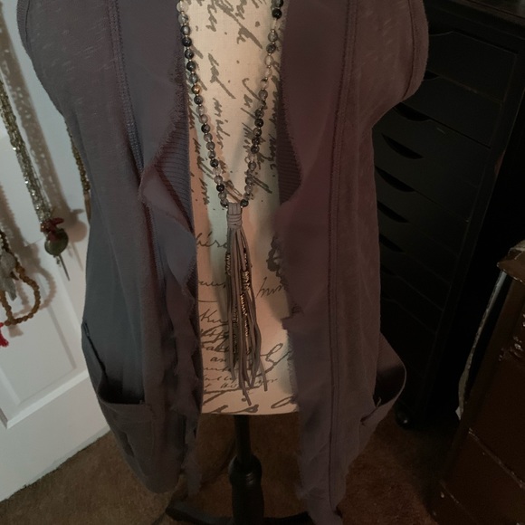 Decree brand Women’s chiffon detail shrug vest - Picture 5 of 6